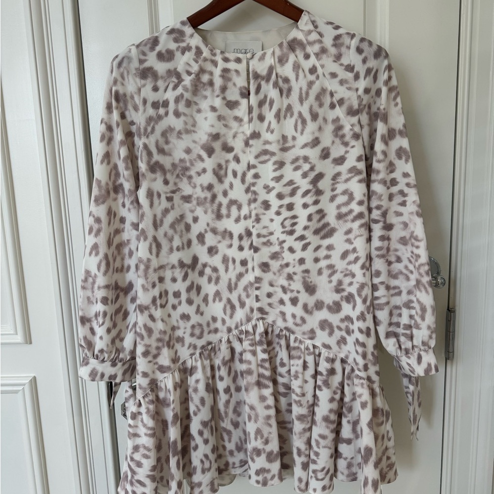 Elegant Cream and Brown Animal Print Blouse